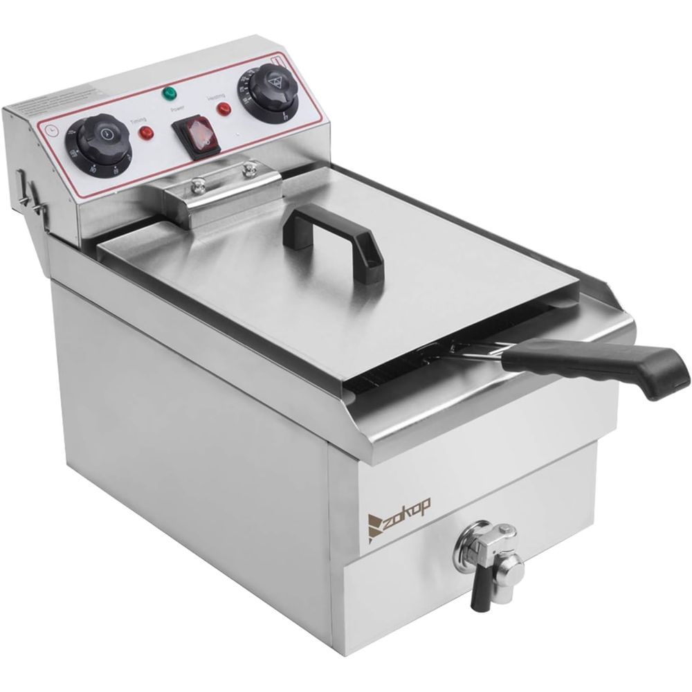 Deep Fryer Stainless - 8L Stainless Steel Single Tank Deep