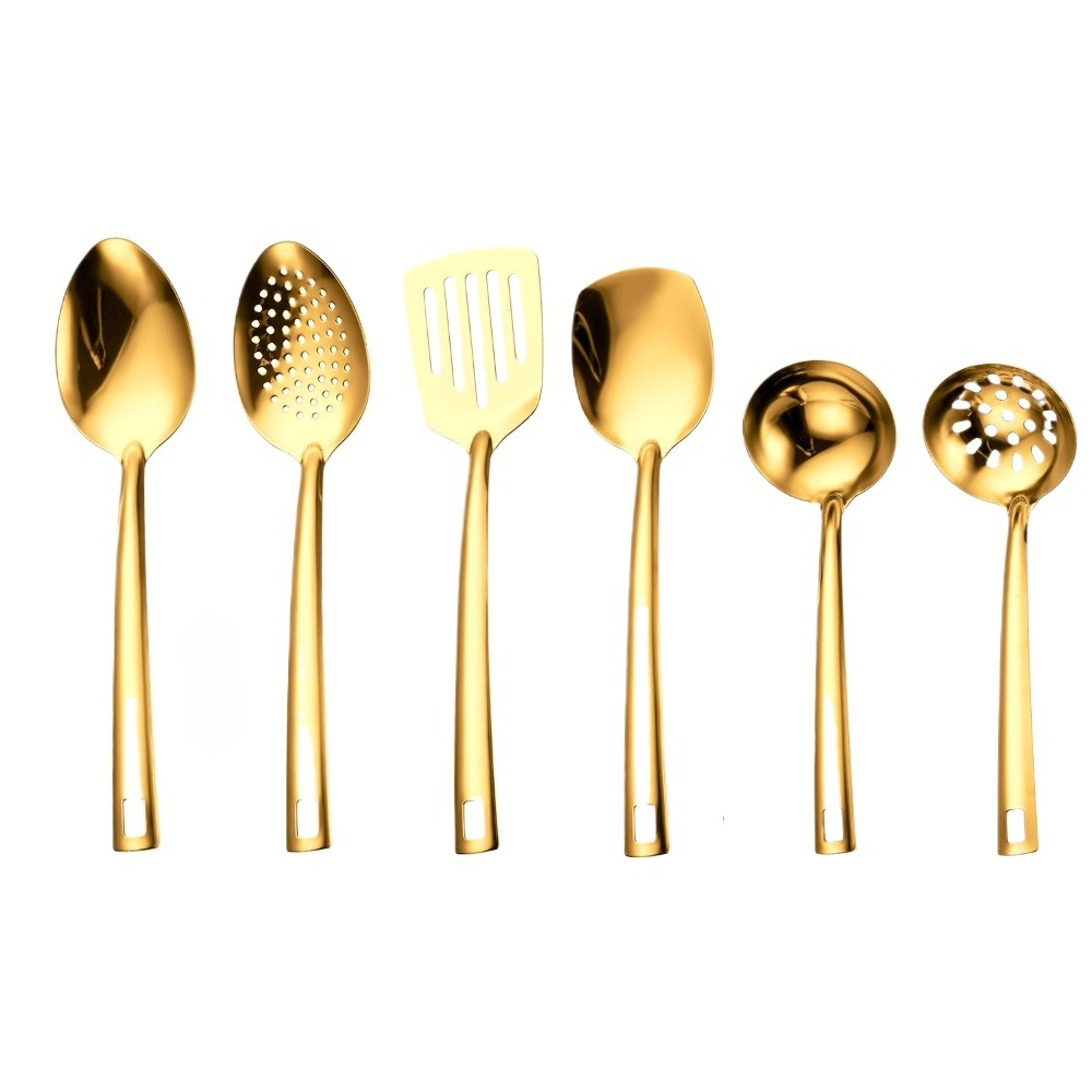 Kitchen Appliances Combo - 6pcs Stainless Steel Cooking Spoons Slotted