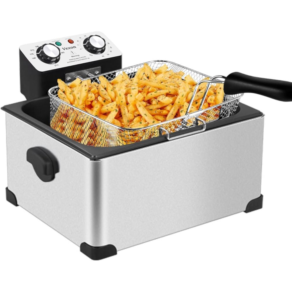 Deep Fryer Stainless - 1800W Electric Deep Fryer with 3