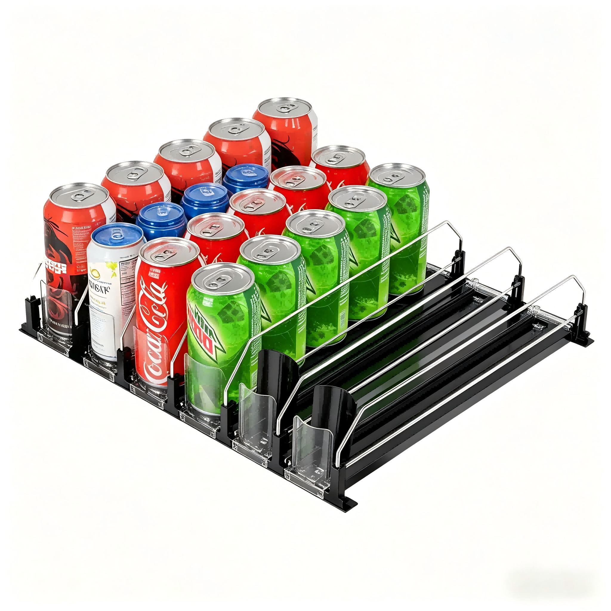 Kitchen Appliances Refrigerators - Adjustable Width Beverage Pusher, Auto-Restock Soda