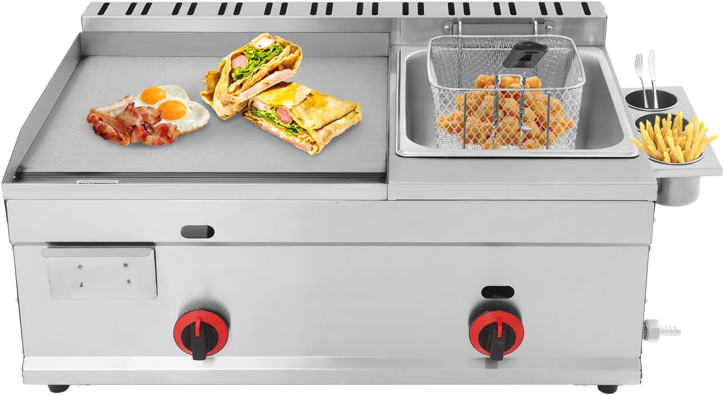 Deep Fryer Stainless - Deep-Frying Machine, 6L/1.59Gal Commercial Flat Top