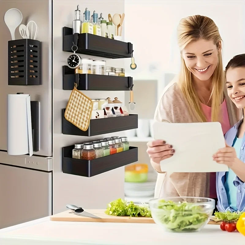 Kitchen Appliances Refrigerators - Magnetic Fridge Spice Rack Organizer Kitchen