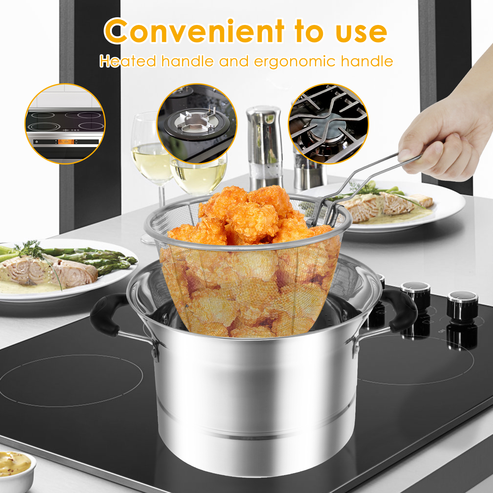 Deep Fryer Pot with Strainer B - مراجعة Deep Fryer Stainless وسعره