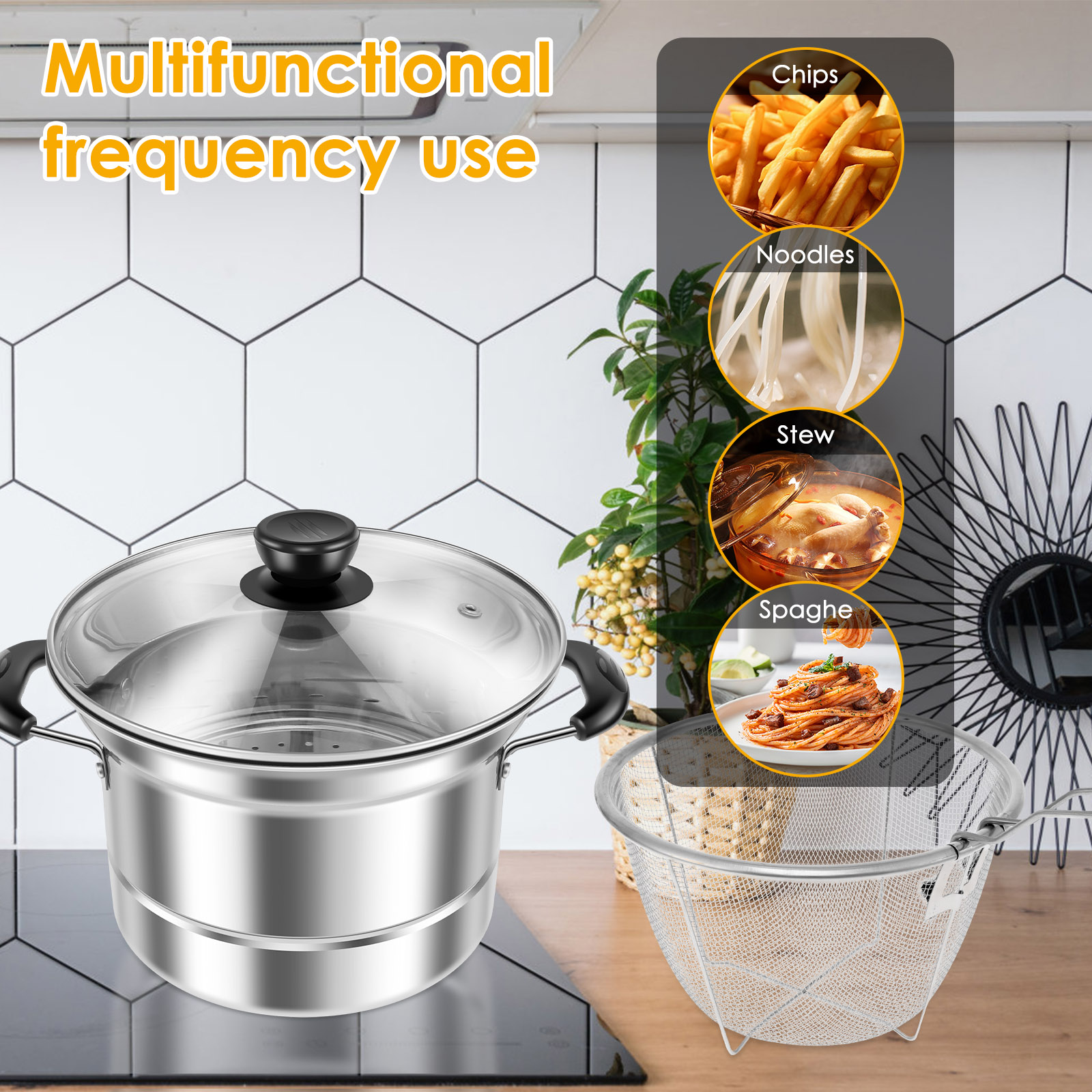 Deep Fryer Pot with Strainer B - مراجعة Deep Fryer Stainless وسعره