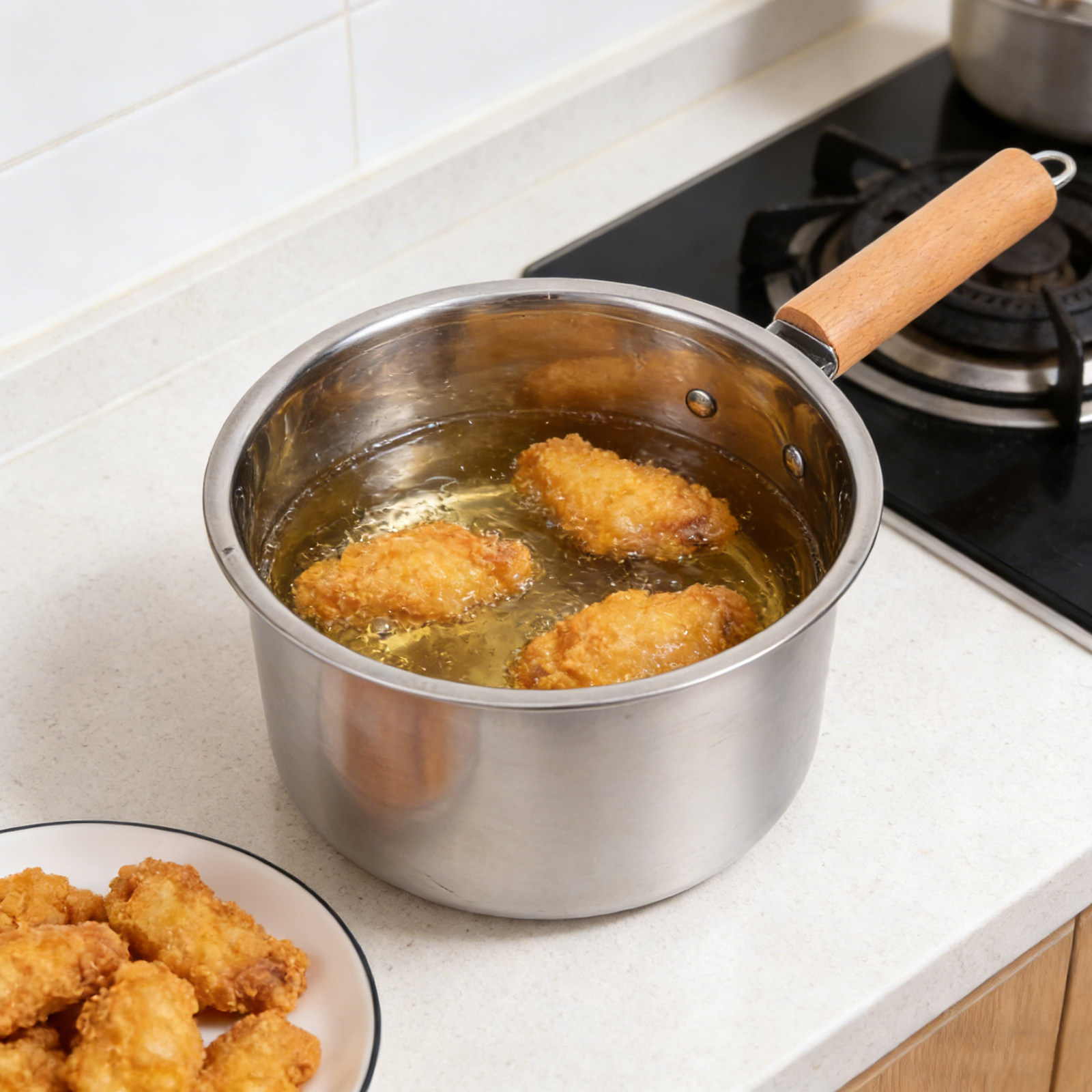 1Set Small Deep Fryer Pot with - مراجعة Deep Fryer Stainless وسعره