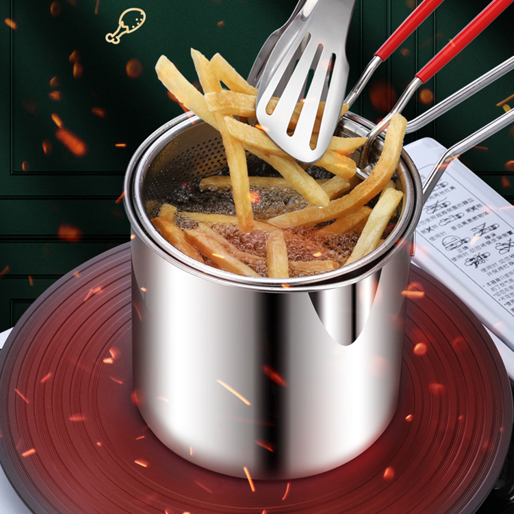 1200ML Tempura Fryer Pan with  - مراجعة Deep Fryer Stainless وسعره