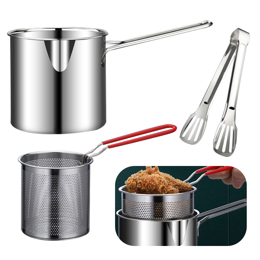 1200ML Tempura Fryer Pan with  - مراجعة Deep Fryer Stainless وسعره