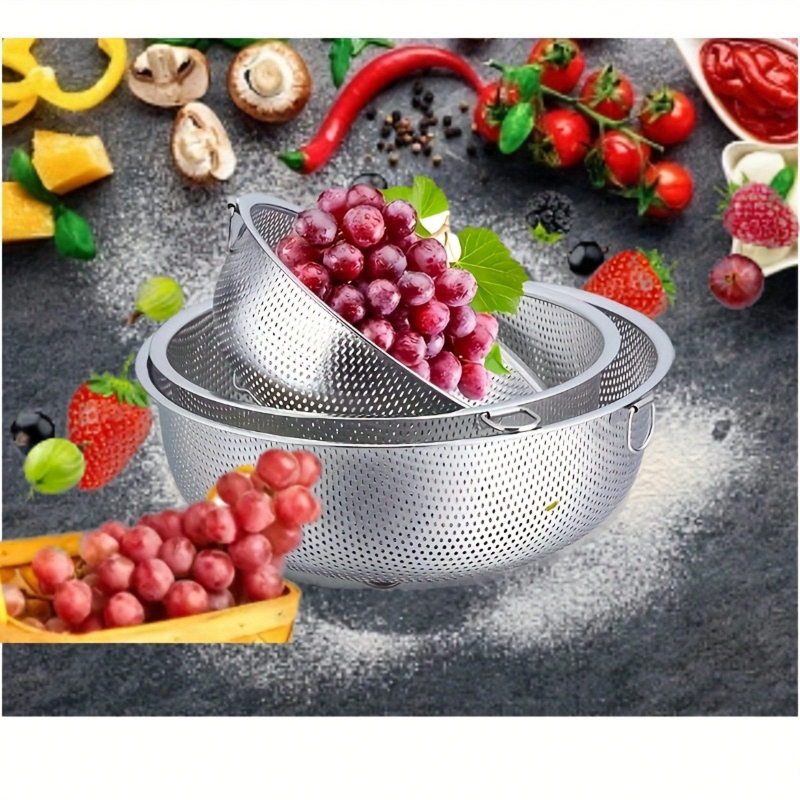 3pcs Stainless Steel Colander  - مراجعة Kitchen Appliances Essentials وسعره