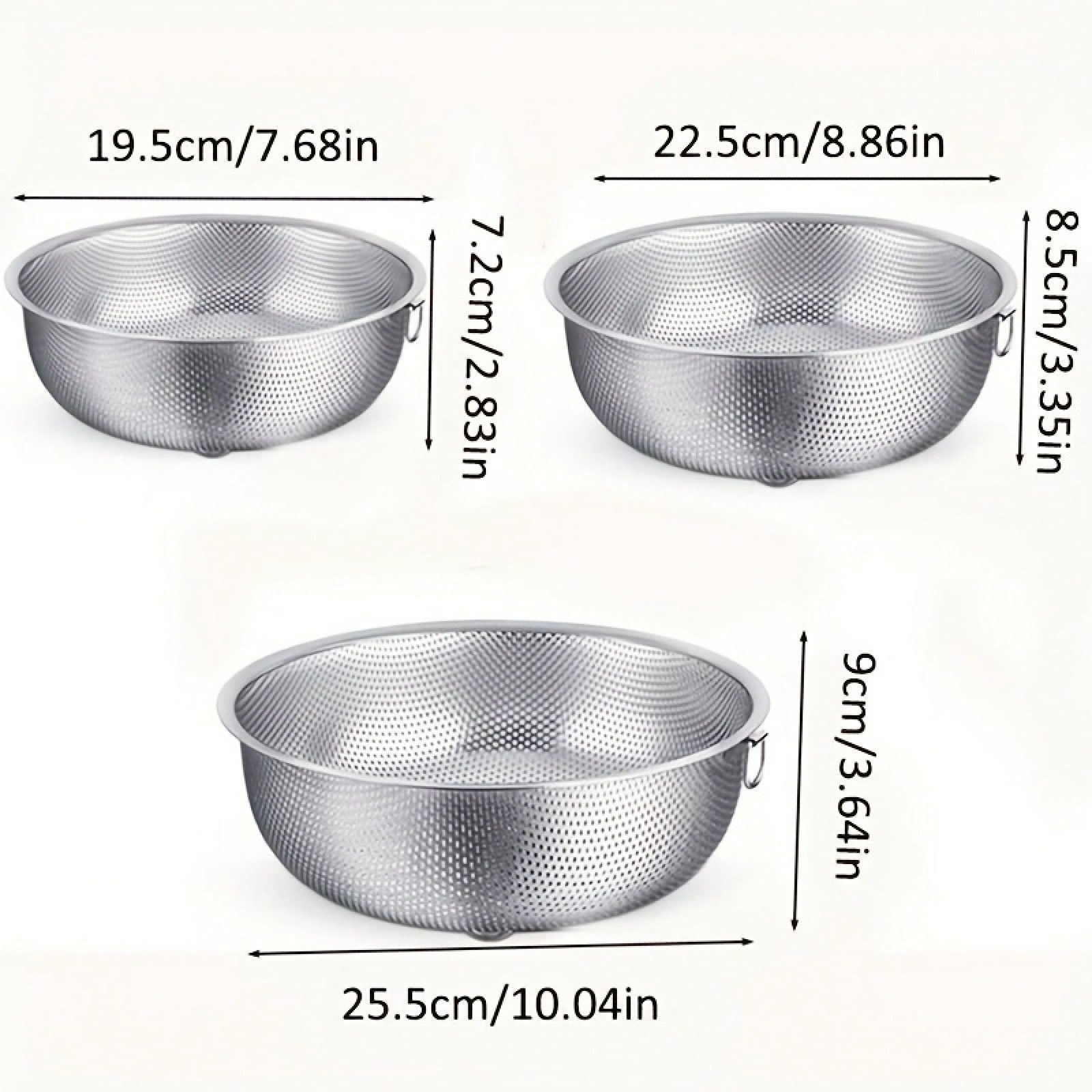3pcs Stainless Steel Colander  - مراجعة Kitchen Appliances Essentials وسعره