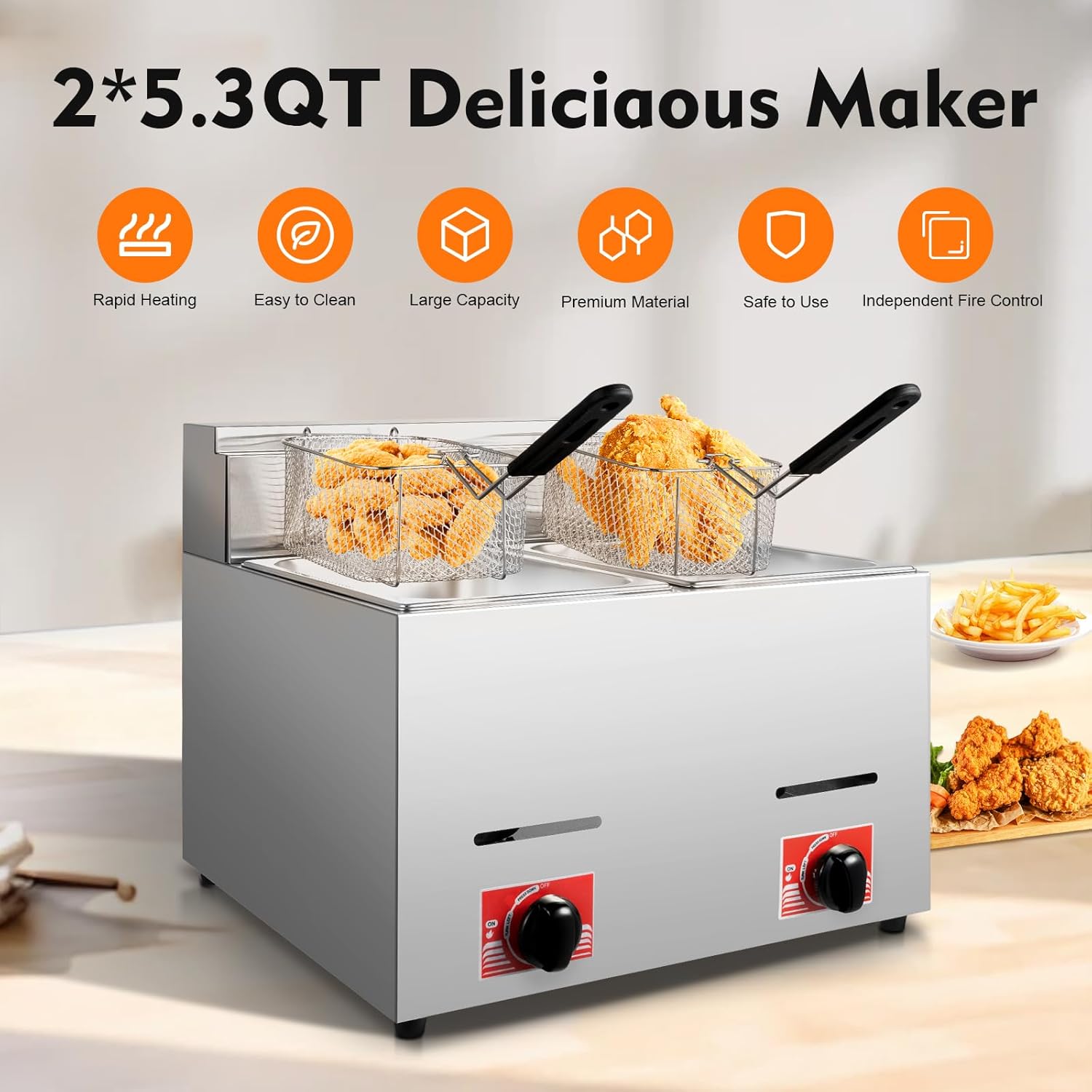 Stainless Steel Deep Double Cy - مراجعة Deep Fryer Stainless وسعره